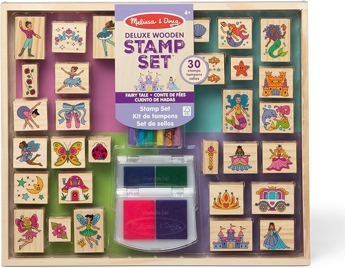 Melissa & Doug Deluxe Wooden Stamp and Coloring Set – Fairy Tale Fairy by MelissaDoug