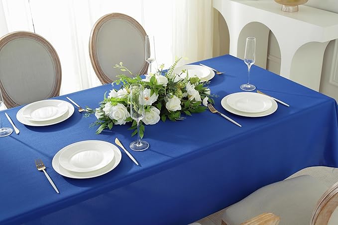 Craft And Party Rectangle Tablecloth, 70 x 108 Inch Royal Blue Tablecloth - Image 4