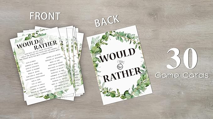Bridal Shower Game Cards, Would She Rather Game, Tropical Jungle Theme - Image 3