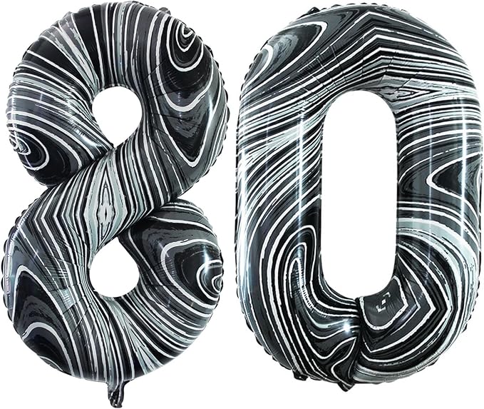 GOER Number 80 Balloons for 80th Birthday Party Decorations, 42 Inch Jumbo Foil by GOER