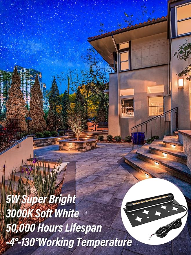 5W Retaining Wall Lights 7 inch LED Hardscape Lighting Low Voltage Landscape - Image 2