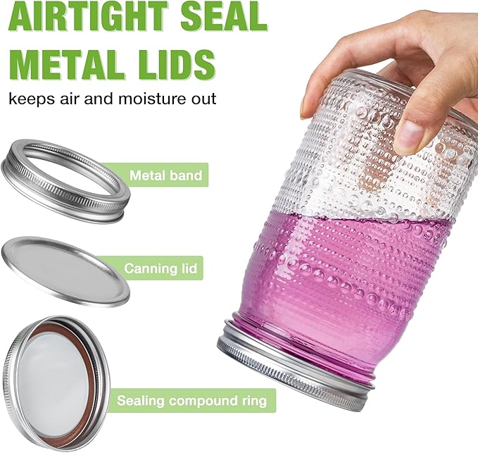 Mason Jars 32 Oz with Lids Wide Mouth 4 Pack, Glass Jars Canning Jars Large - Image 4