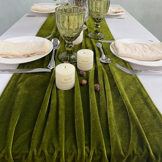 Luxurious Velvet Table Runner, 10ft Wedding Reception Decorations, 20x120inch - Image 7
