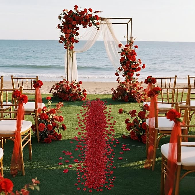 1000 Pcs Red Rose Petals Artificial Silk Flower Petals Romantic Decorations - Image 5