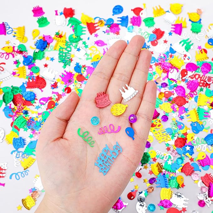 MARFOREVER Happy Birthday Glitter Confetti, Birthday Party Metallic Foil Table - Image 5
