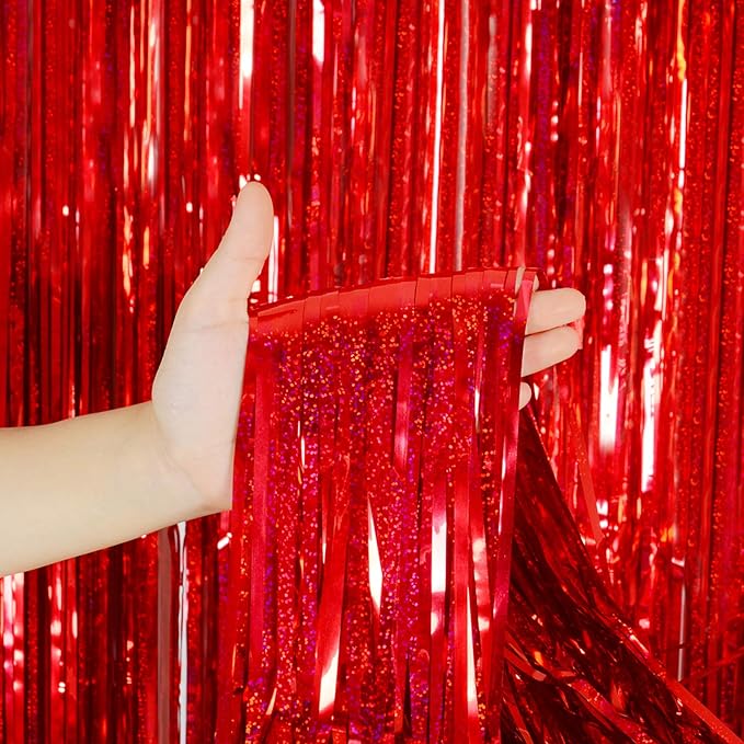 Foil Fringe Curtains Red Streamers Party Decorations - Image 6