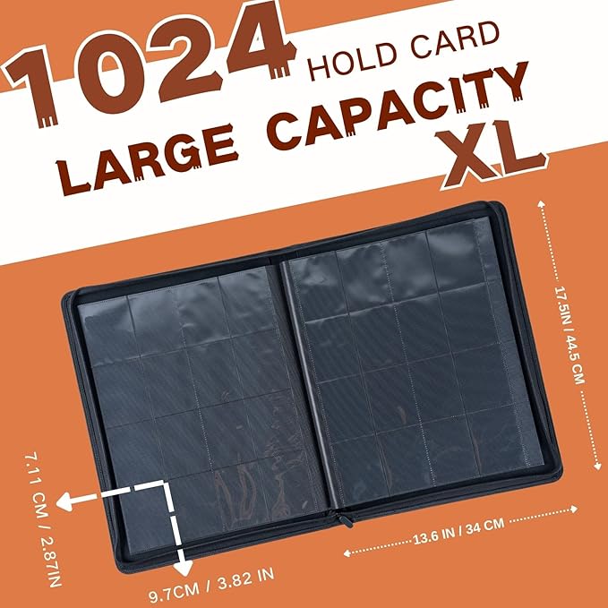 1000+ Pockets Trading Card Binder, 16-Pocket Card Ablum Compatible - Image 3