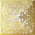 Hosmsua 50PCS Personalized Gold Laser Cut Wedding invitation Cards by Hosmsua