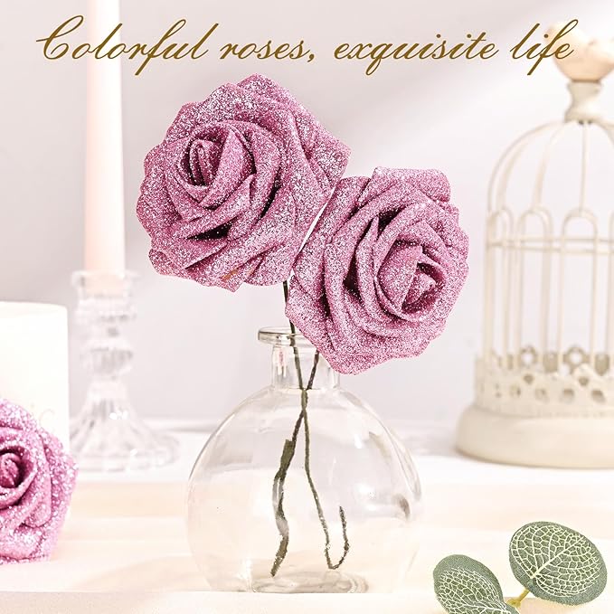 BLEUM CADE 16Pcs Artificial Flowers Fake Roses - Image 5