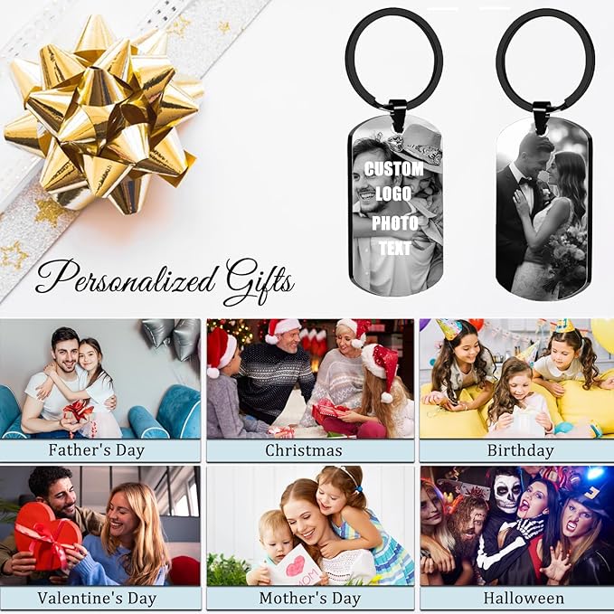 Custom Keychain with Picture, Personalized Keychain with Engraving Photo/Text - Image 6