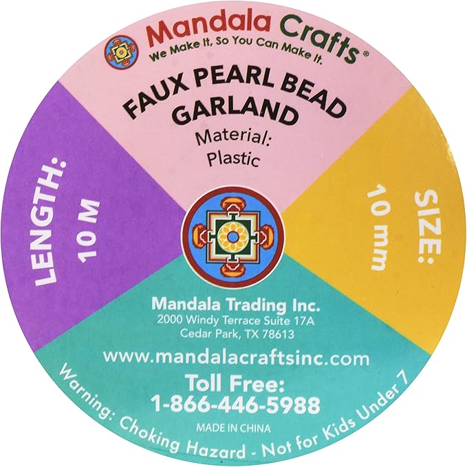 Mandala Crafts 10mm Faux Copper Pearl Beads Roll - Image 3