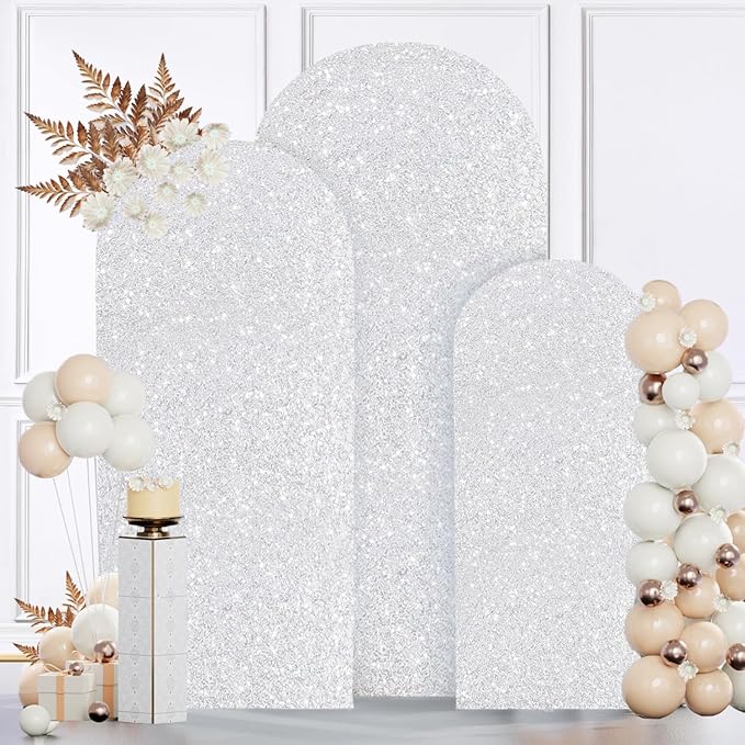 MODFUNS Arch Backdrop Stand and Cover Set Silver Arch Backdrop Cover 6ft 5ft - Image 2