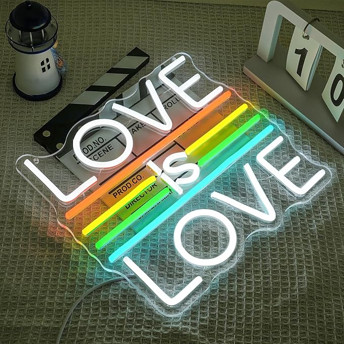 Love Is Love Neon Sign for Wall Decor Wedding Neon Light Pride Rainbow LED Neon - Image 2