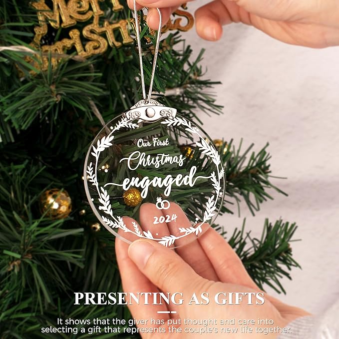 Our First Christmas Engaged Ornaments 2024 - Image 6