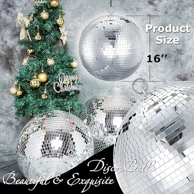 16-Inch Large Disco Ball – Mirror Ball Disco Ball Decor - Image 2