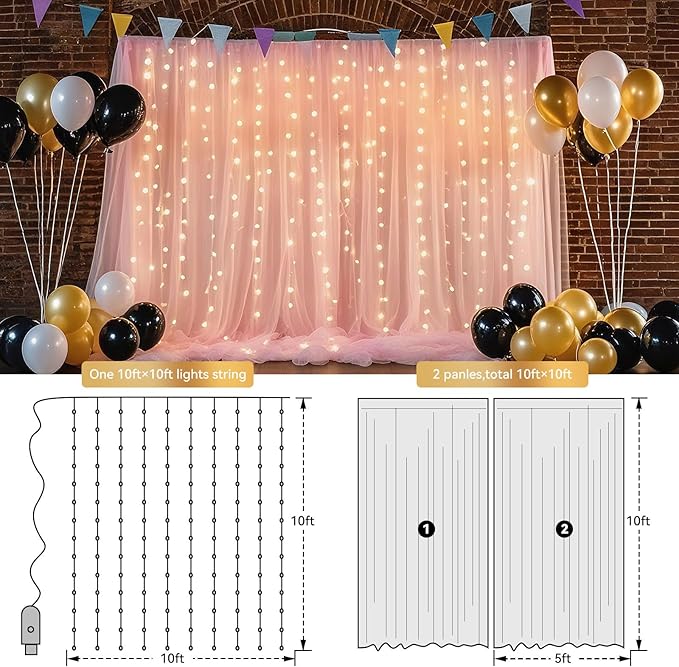 10×8ft Tulle Backdrop Curtains - Image 3