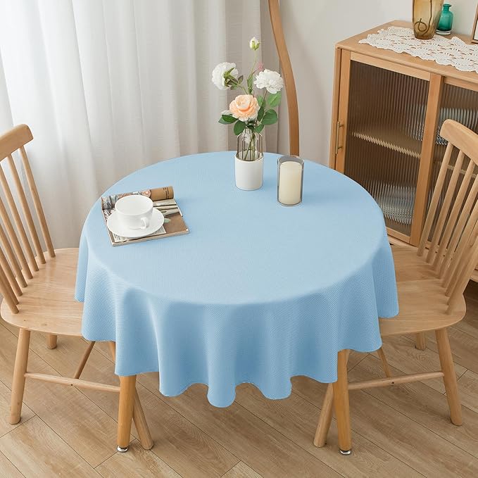 Biscaynebay Textured Fabric Round Tablecloths 60" - Image 7