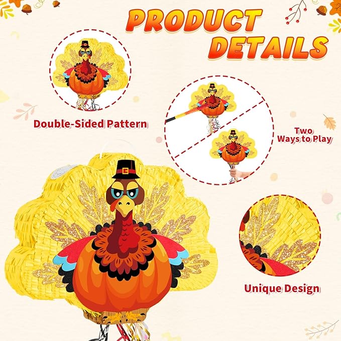 WERNNSAI Thanksgiving Turkey Pinata - Image 4