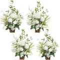 Ling's moment 17.5" Tall Free Standing Artificial Flowers Arrangements 4 pcs by LingsMoment