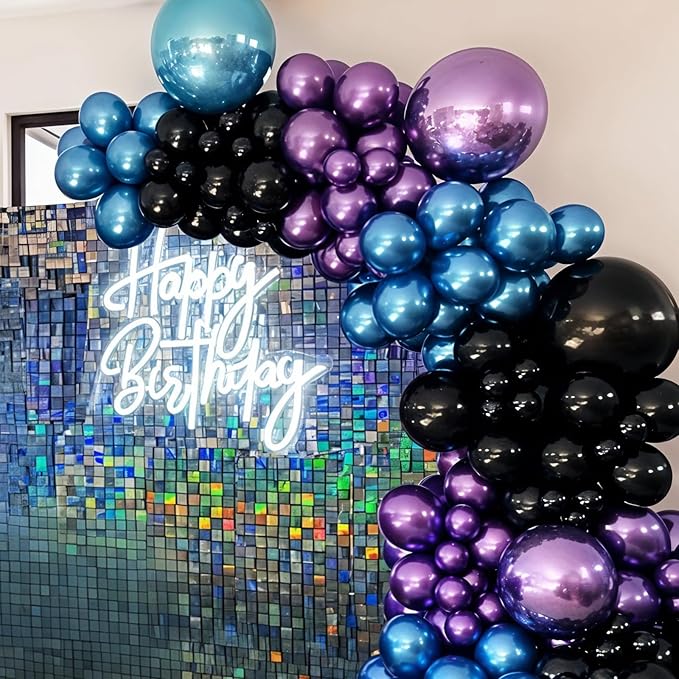 Black Purple Blue Balloons - Image 4