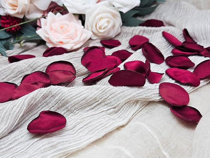 ZOOYOO 200Pcs Burgundy Silk Rose Flower Petals - Image 4