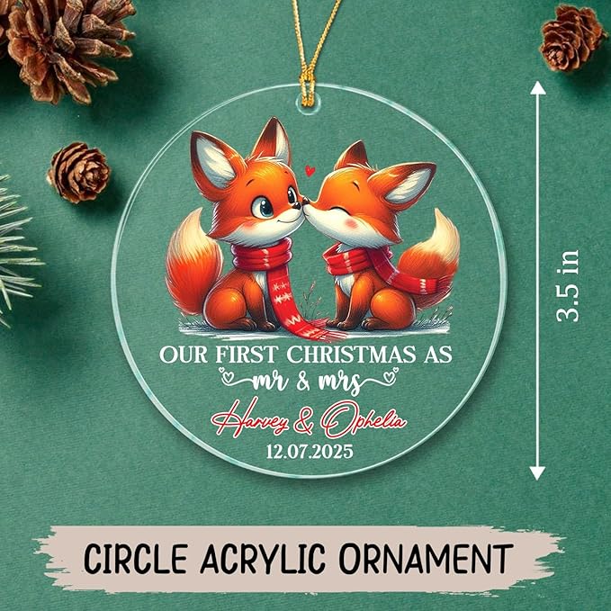 Personalized Our First Christmas As Mr & Mrs Ornament, Custom Date/Name Mr & - Image 5