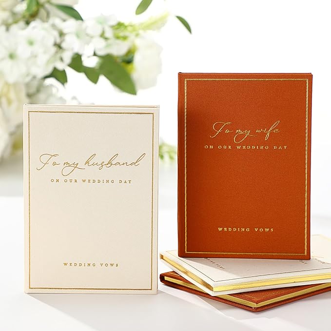 2 Pcs Wedding Vow Books His and Her to Husband Wife Wedding Must Have Registry by Engrowtic