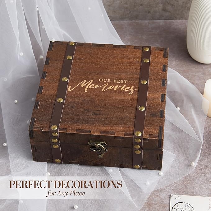 AW BRIDAL Wedding Memory Box for Keepsakes, Wooden Keepsake Boxes - Image 5