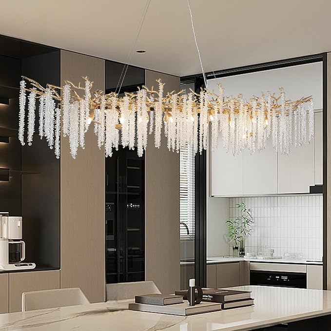 YUYI Modern Crystal Chandelier, Large Tree Branch Chandelier Luxury Ceiling by YUYILIGHTING
