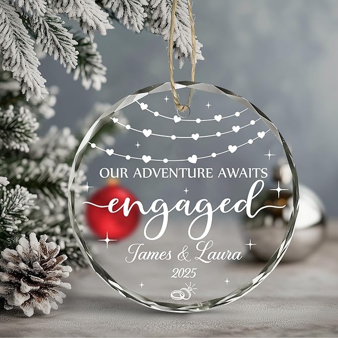 Personalized Engagement Christmas Ornament 2025 - Image 4