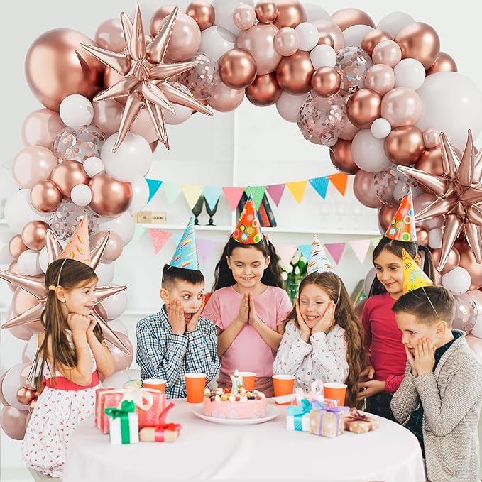 Rose Gold White Balloons Garland Arch Kit - Image 6