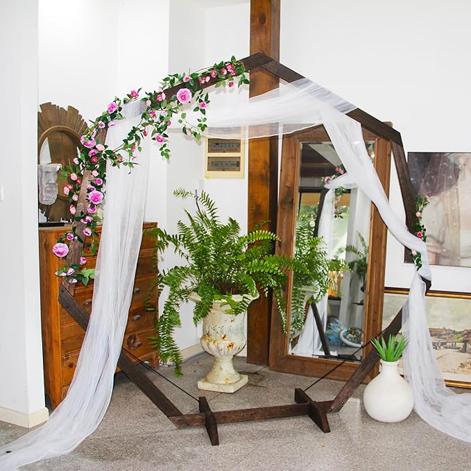 7FT Wedding Arch, Heptagonal Wood Arch - Image 7