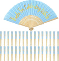 Jetec 50 Pcs Wedding Fans for Guests Bulk Silk Hand Fans Handheld Folded Thank by Jetec