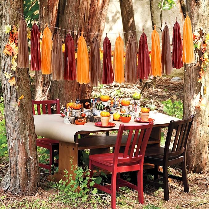 Brown Burgundy Orange Party-Decorations - Image 6
