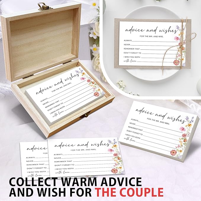 50 Pcs Advice and Wishes for the Mr and Mrs Cards in Box - Image 3
