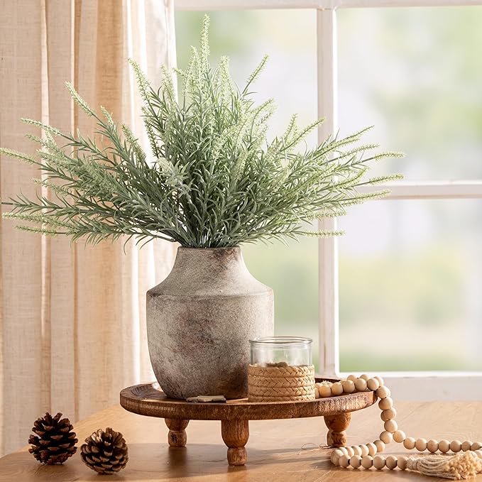 Mitt&Ditt Ceramic Flower Vase, 7.5 inch Off-White Farmhouse Rustic Vase - Image 6