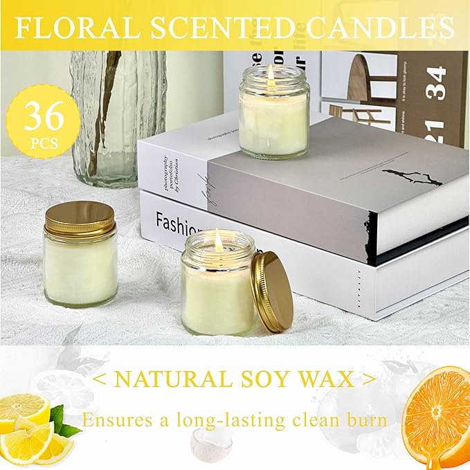 ACITHGL 36 Pcs 4oz Mini Mason Jar Candles Small Scented Candles Bulk - Image 4