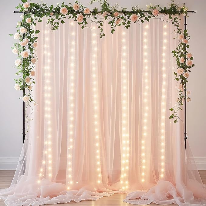 10×10ft Tulle Backdrop Curtains by Ledido