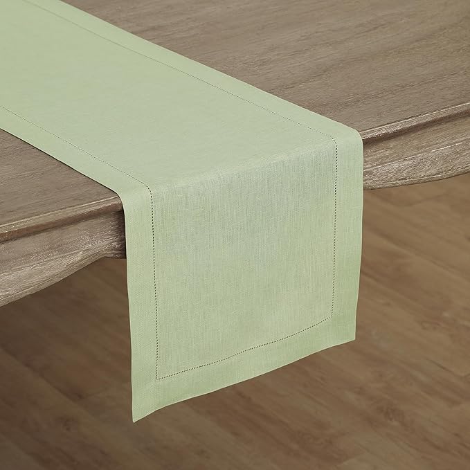 Solino Home Linen Sage Green Table Runner 90 Inches Long - Image 2