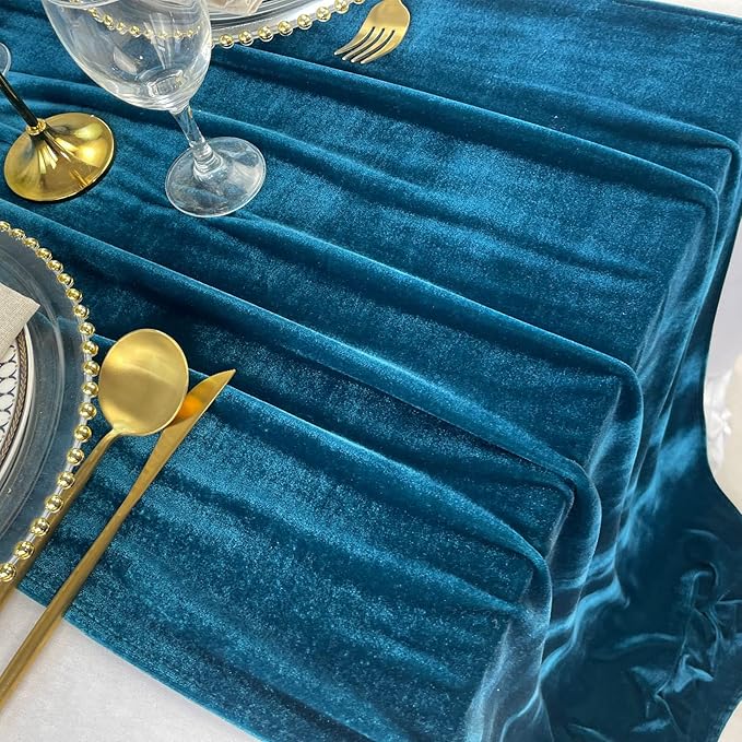 Velvet Table Runner, 10ft Luxurious Wedding Reception Decorations Soft Velvet - Image 3