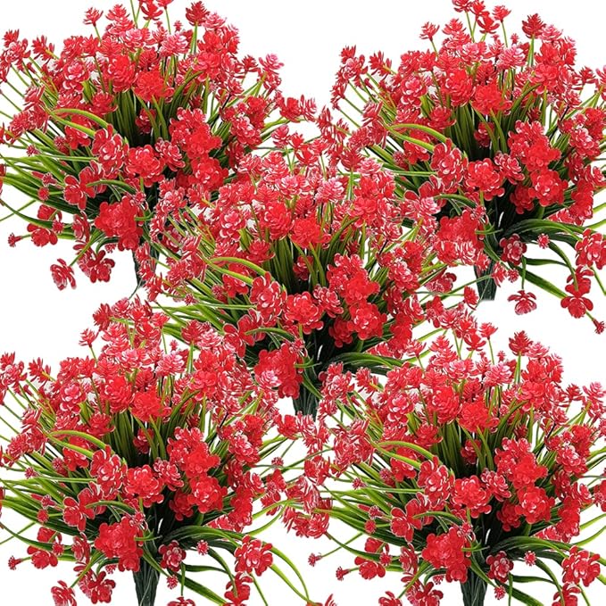 Artificial Flowers Outdoor UV Resistant Fake Plants Indoor Outside Hanging by Grunyia
