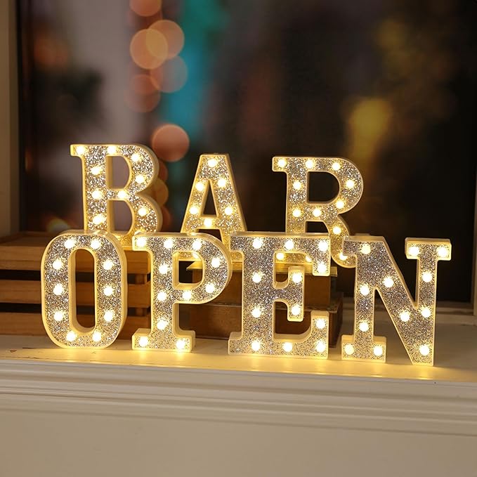 Light Up Marquee Letters for Table Decorations, Glitter Signs for Prom - Image 6