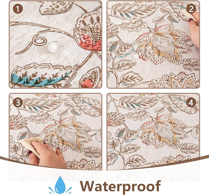 MYSKY HOME 60x120 Rectangle Tablecloth Linen Farmhouse Tablecloth Waterproof - Image 2