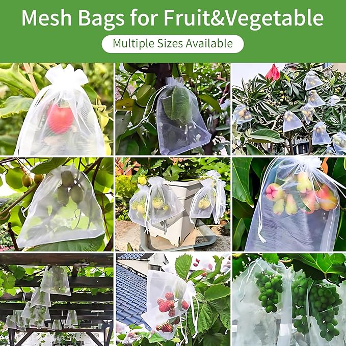50 PACK White Organza Bags 6x9 In, Mesh Gift Bags Mesh Bag Drawstring Mesh Bag - Image 6