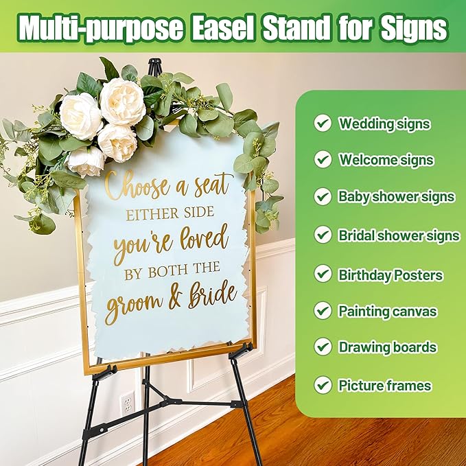 6Pcs Black Easel Stand for Sign - Image 2