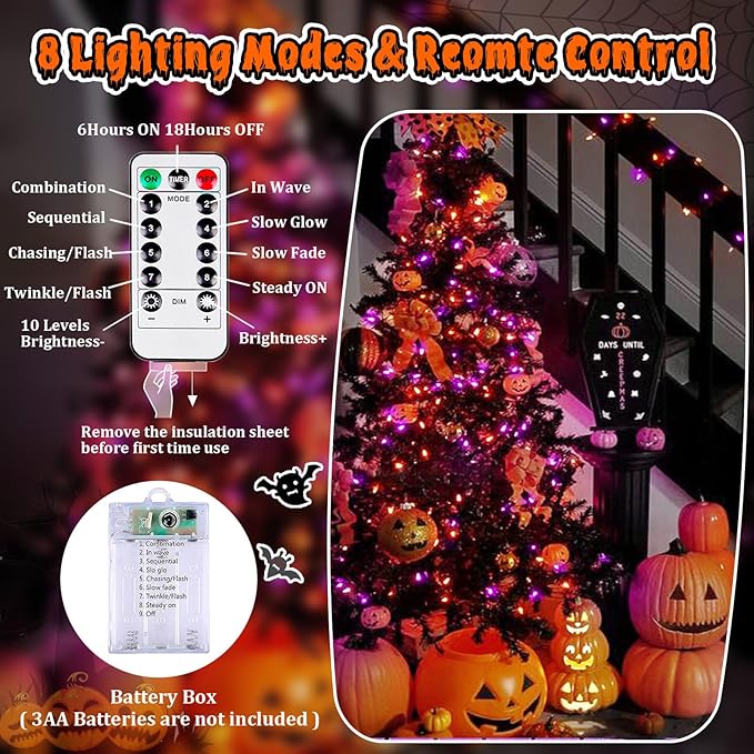 3 Pack 78 FT 240 LED Fairy Lights Battery Operated - Image 2