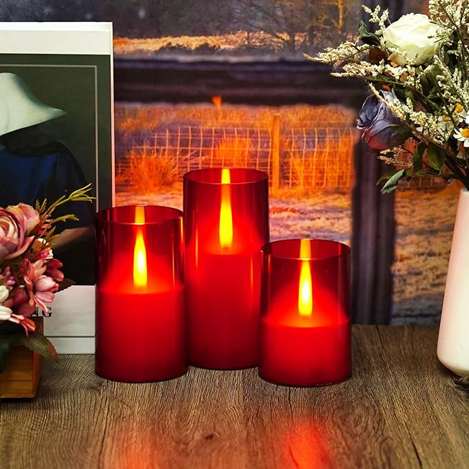Flameless LED Candles, Upgraded Realistic Flickering Flame Pillar Battery - Image 4
