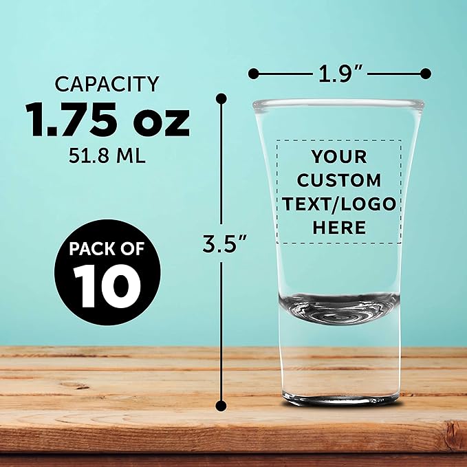 Custom 2 oz. Lord Shooter Etched Shot Glasses, 10 pack, Personalized Text - Image 5