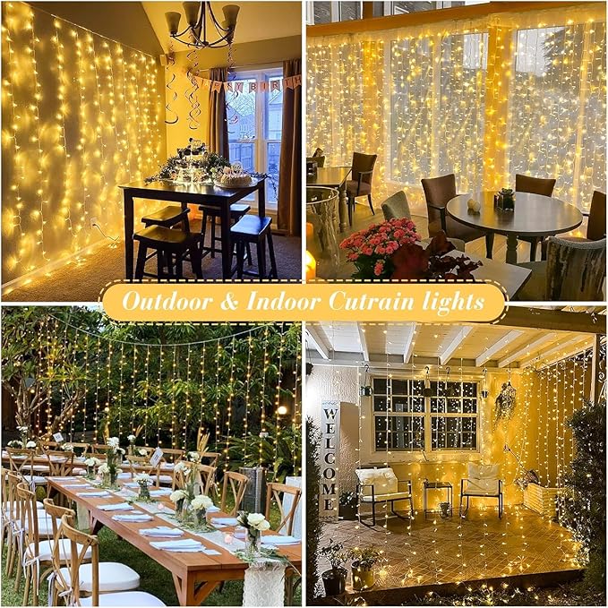 JMEXSUSS 900 LED Outdoor Christmas Curtain Lights, 9.5x29.5ft Christmas Lights - Image 4