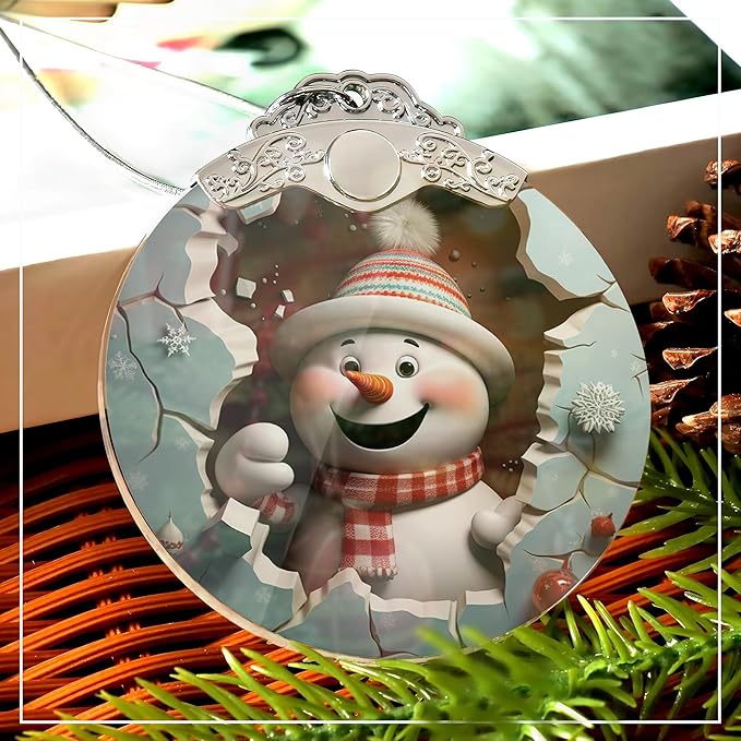 Christmas Ornaments 2025, Cute Snowman, Unique Christmas Ornaments Snowman 4 - Image 2
